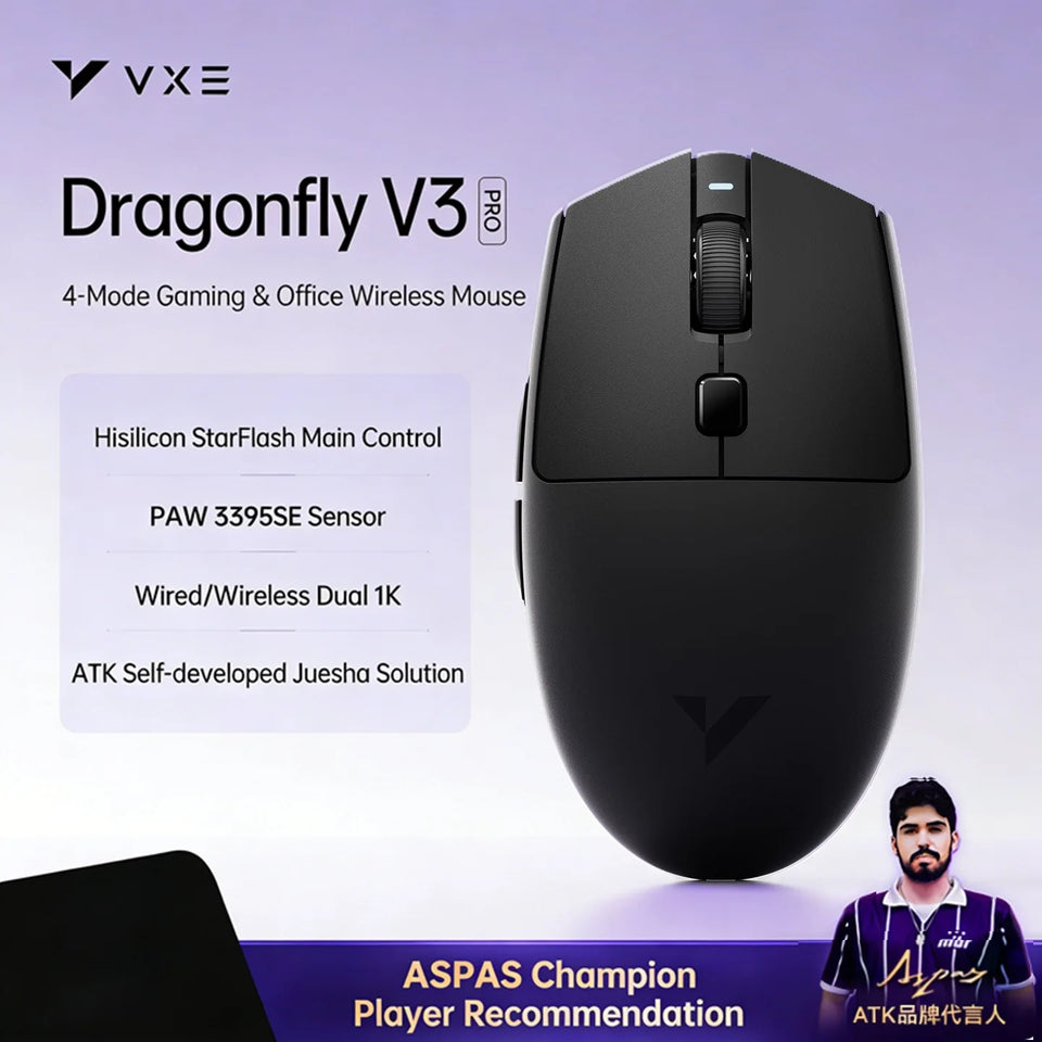 VXE Dragonfly V3 Series Wireless Gaming Mouse Rechargeable Lightweight Mice ATK VXE V3 PRO PAW3395SE Custom Esport Mouse for FPS