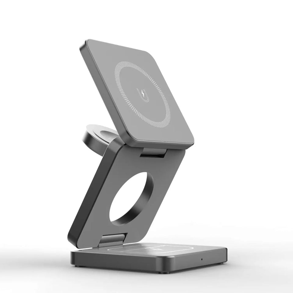 3 In 1 Foldable Magnetic Wireless Charger Stand For iPhone 16 15 14 13 Pro/Max/Plus AirPods 3/2 Station Dock Fast Charger Holder