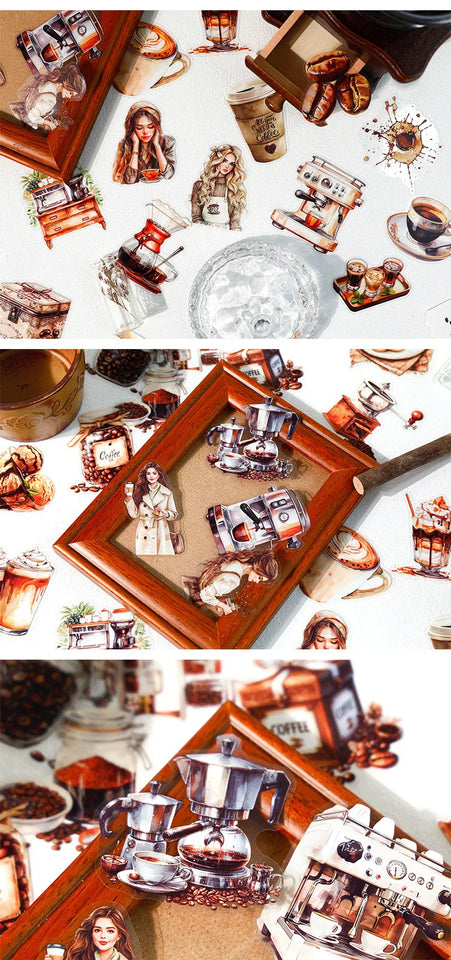 20pcs/lot Kawaii Stationery Stickers coffee life Diary Decorative Mobile Stickers Scrapbooking DIY Craft Stickers