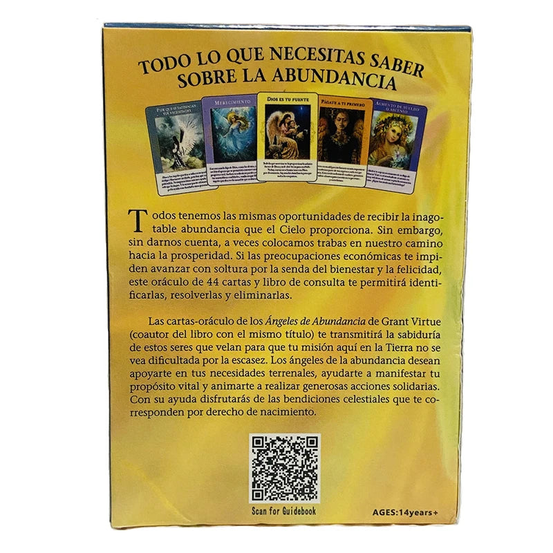 Angels of abundance oracle cards 44 deck 10.4*7.4cm Spanish Version Fate Divination Tarot Board Game Ángeles de abundancia