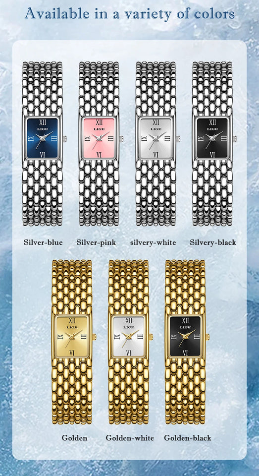 LIGE new 2025 women's watch quartz stainless steel strap women watches luxury casual waterproof retro fashion ladies watch reloj