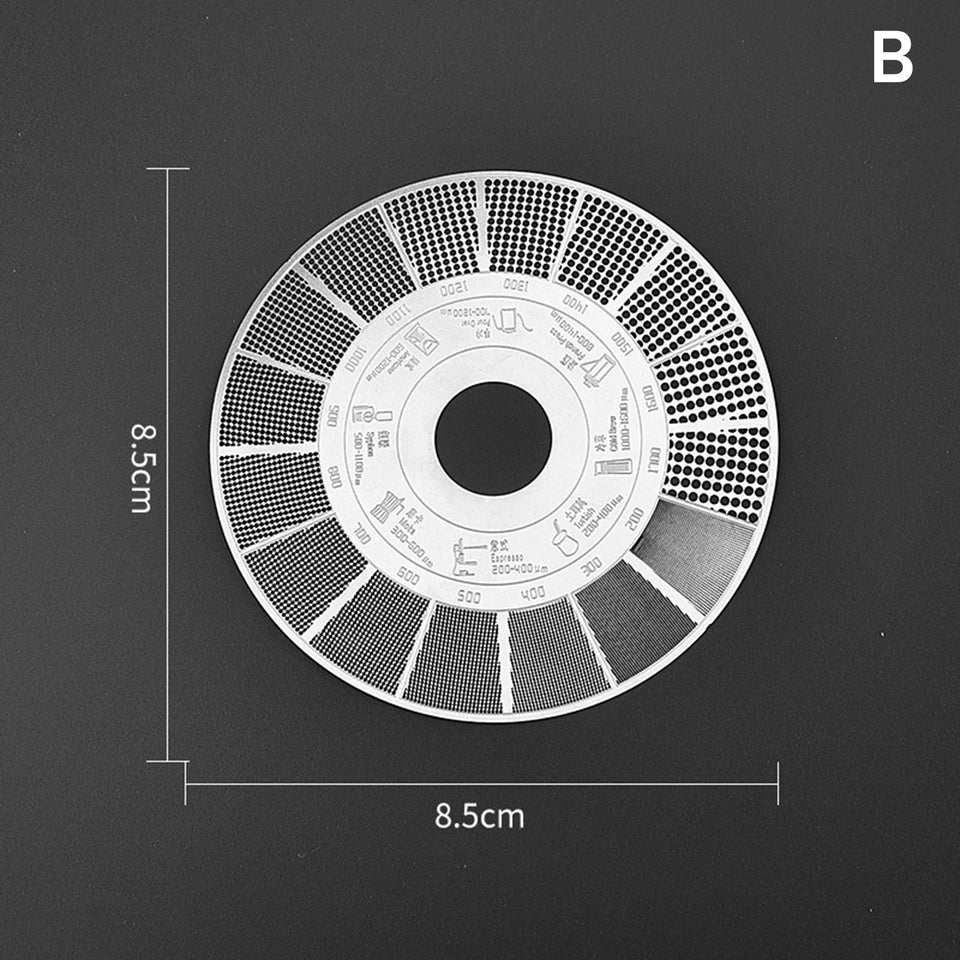 Coffee Powder Grinding Thickness Reference Comparison Card Grinder Grinding Powder Thickness Comparison Scale Coffee Accessories