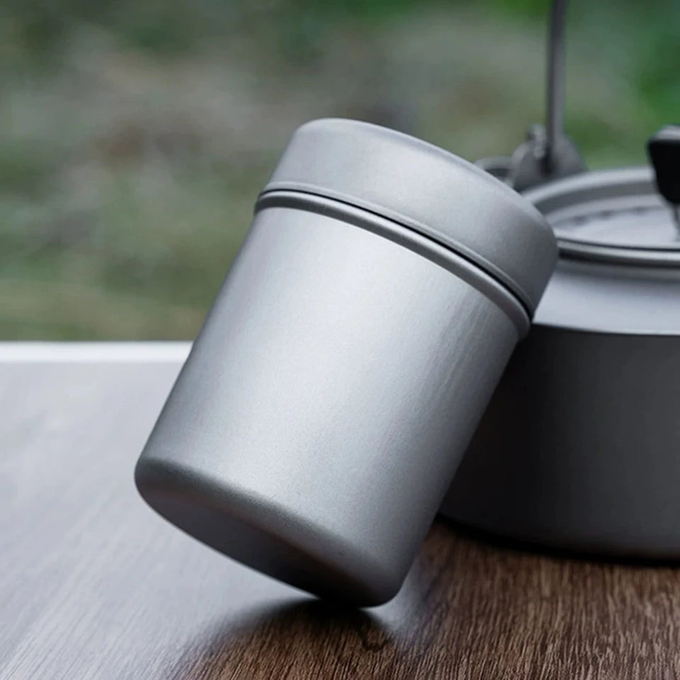 Tea Storage Bottle Titanium Portable Tea Box Outdoor Portable Camping Coffee Can