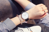 1 Set Women Leather Watches Minimalist Style 6.9mm Ultra Thin Dial Black Gift Box Adjuster Spare Strap Women's Dress Wristwatch