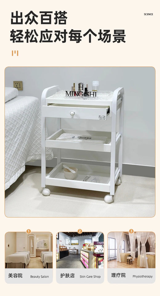 Organizer Rotating Salon Trolley Moving Modern Luxury Storage Trolley Cart Simple Tool Carritos Organizadores Salon Furniture