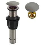 Stainless Steel Bathroom Sink Drain Stopper Without Overflow Fit Lavatory Vanity Vessel Sink Pop Up Drain Assembly Brass Cover