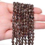 5x6mm Natural Stone Coffee Labradorite Faceted Rice Shape Beads For Jewelry Making Handmade Bracelet Party Gift DIY Accessories