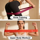 TPE Resistance Bands Set 5 Levels Non-Slip Exercise Booty Bands for Hip Legs Glutes Workout Yoga Fitness