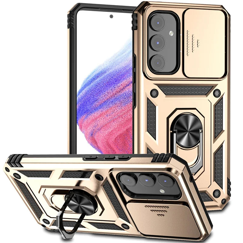 For Samsung Galaxy A14 A34 A54 5G Case Slide Camera Protect Armor Phone Case For Samsung A54 A 14 34 54 Magnet Holder Ring Cover