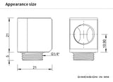 BARROW G1/4" Mini 90 Angled 360 ° Rotating Offset Adapter 21MM Height,DIY Computer Water Cooling Build Fittings,TWT90-M