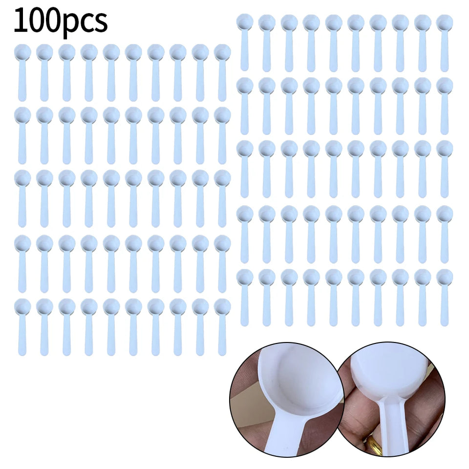 50/100pc 5g White Plastic Measuring Spoon Gram Scoop Food Baking Medicine Powder Milk  Coffee Tea Multifunctional Spoons