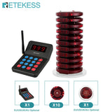RETEKESS T119 Wireless Restaurant Paging System Coaster Vibrater Buzzer Receiver 2-Way Charge for Cafe Food Trucks