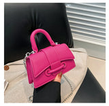 Women Mini Handbag Korean Style Chic Solid Texture Chain Crossbody Bag Ladies Summer High-Grade New Lipstick Commuter Bags