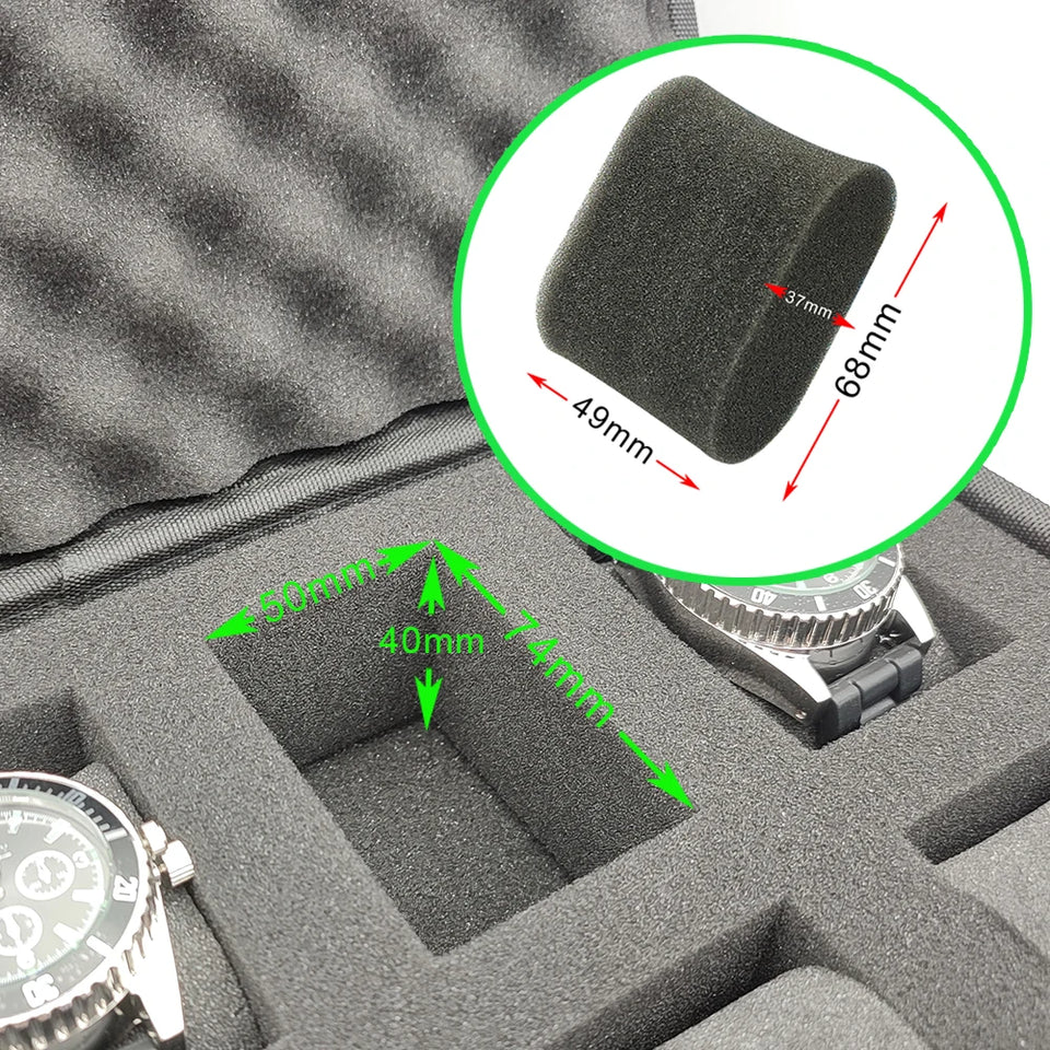 8 Slot Watch Box Sponge Watch Storage Organizer Protective Safety Canvas Shockproof EVA Storage Case for Most Watches