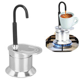 50ML Single Tube Moka Pot Cup Aluminum Alloy Spout Stovetop Italian Coffee Maker for Outdoor Parties Travel Kitchen Accessories
