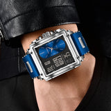 LIGE Fashion Square Digital Watch Men Casual Sports Waterproof Men's Quartz Wristwatch FOXBOX Top Brand Luxury Chronograph Watch