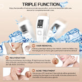 Newest 4in1 IPL Hair Removal Laser Epilator 999000 Flash Cooling LCD Acne Treatment Rejuvenation Device for Home Bikini Trimmer