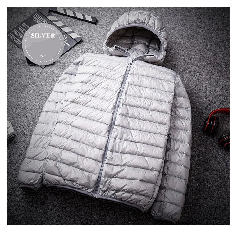 2023 New Arrivals Men's Fashion Hooded Puffer Jackets Autumn Winter Keep Warm White Duck Down Casual Men Down Coat