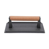 Kitchen Heavy Cast Flat Iron Steak Weight/Bacon Press with Wooden Handle Heavy-Weight Grill Press Commercial Grade Burger