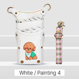 Fenice scissors storage bag,hold 8 scissors, 8 paintings, 6 colors cowhide,waist bag, pet beautician, barber's special waist bag