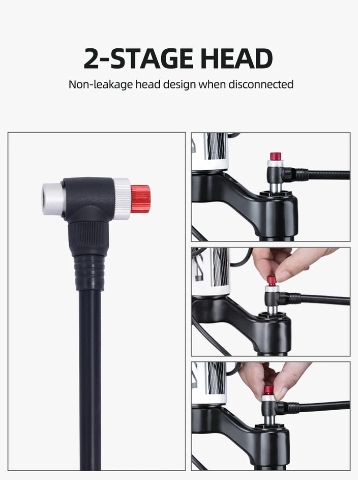 ThinkRider Portable High-pressure 300psi Bike Air Pump with Gauge for Fork & Rear Suspension Shock Absorber Mountain