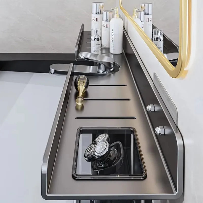 Washroom Faucet Sink Wall-mounted Punch-free Organizer In Front Of The Mirror Bathroom Shower Gel Storage Shelf