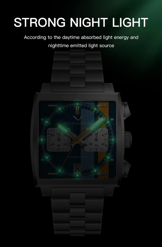 2025 Specht & Sohne New Arrivals Mens Watches Top Brand Luxury Stainless Steel Japan VK64 Chronograph Male Quartz Wristwatches