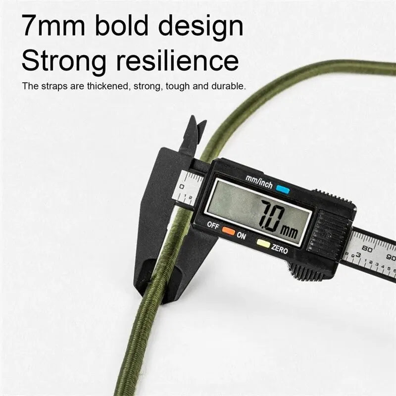Outdoor Heavy Duty Bungee Cord Elastic Tie Strap String Carabiner Hooks Kayak Cycling Luggage Packing Ropes Camping Accessories