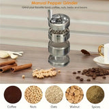 40mm Metal Grinder and Crusher: 4-Layer Hand Crank with Metal Handle - Suitable for Grinding Herbs, Spices, Cinnamon, Ginger