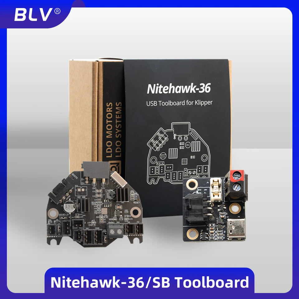 BLV® New Nitehawk LDO toolboard featuring RP2040 MCU TMC2209 drive ADXL345 accelerometer and USB port Voron StealthBurner