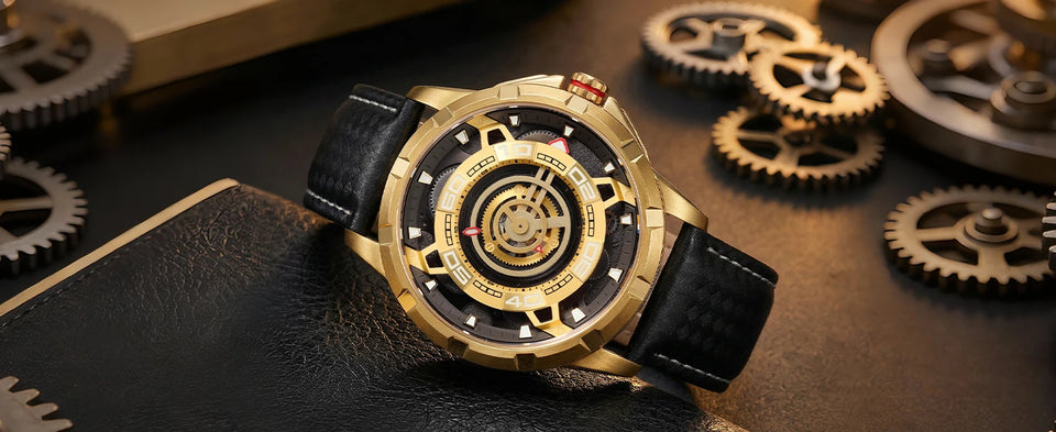 BERNY Automatic Men's Skeleton Watch 5ATM Luminous Sapphire Exhibition 3D Dial 316L Steel MIYOTA 82S0 Mechanical Watches for Men