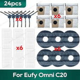 Compatible for Eufy Omni C20 Accessories Dust Bag Hepa Filter Roller Side Brush Mop Cloth Spare Parts