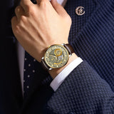 POEDAGAR Fashion Business Men Watch Waterproof Luminous Hollow Tourbillon Male Clock Automatic Mechanical Leather Men's Watches