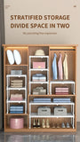 Closet Shelf Wardrobe Organizer Stackable Shelves Clother Storage Rack Telescopic Punch-Free Adjustable Wardrobe Divider Board