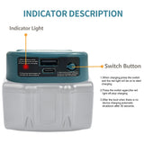 1pc For Makita 18V With USB With Type-C Battery Holder For Makita 18V Battery BL1840 BL1850 BL1860 Charger Adapter Fast Charging