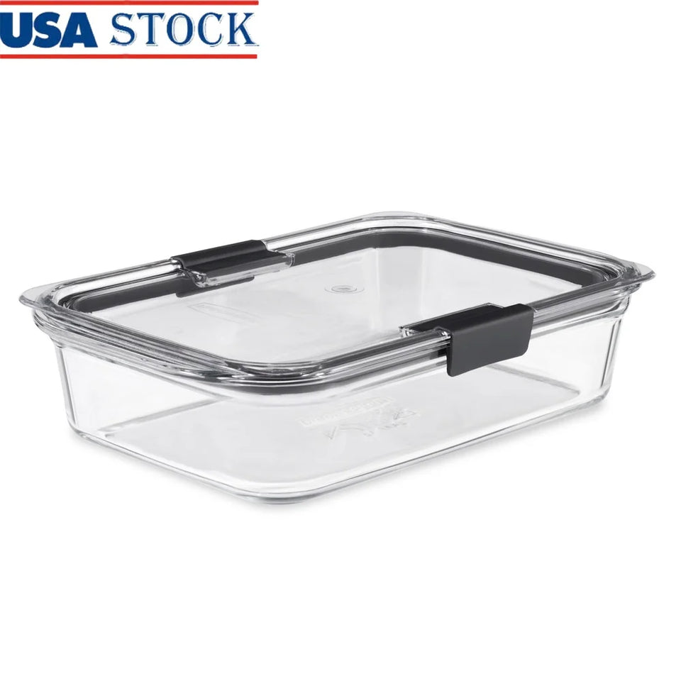 Brilliance Glass Food Storage Container 8-Cup Airtight Leak Proof BPA Free Oven Microwave Dishwasher Safe Perfect Organization