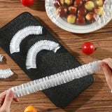 100pcs Disposable Food Cover Saran Wrap Bowel Cover Food Grade Fresh-keeping Plastic Bag Kitchen Storage Accessories