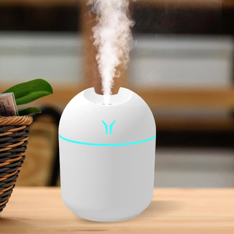 Portable Essential Oil Diffuser & Humidifier – 250ml USB-Powered Mute Mist Maker with Color-Changing Night Light (BPA-Free)