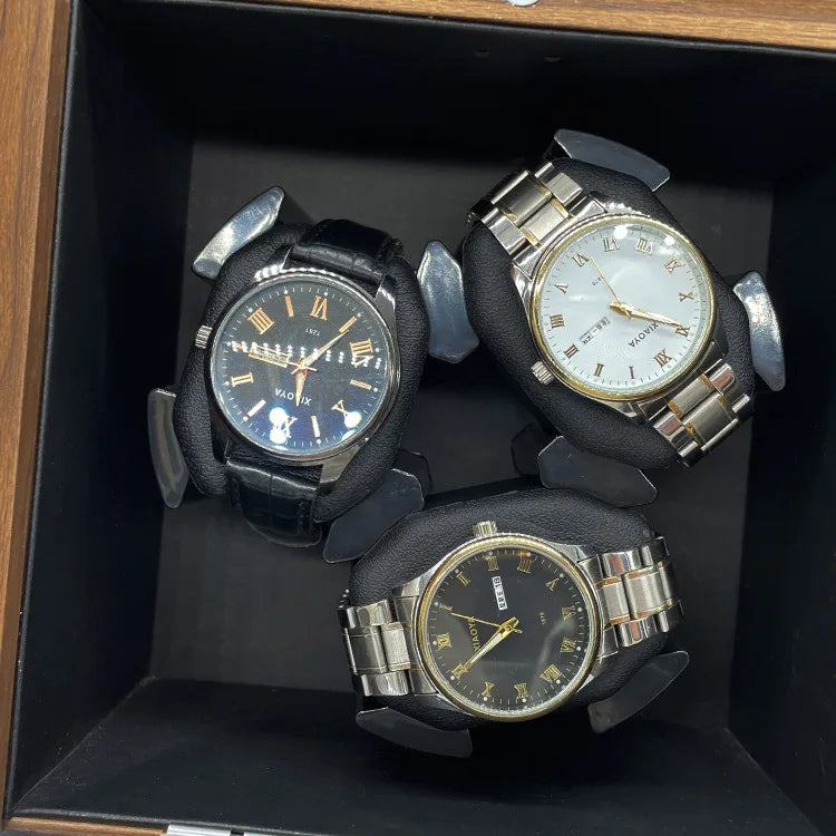 FRUCASE Watch Winder for automatic watches automatic winder for 3 watches 2 Rotation Modes Storage Case Memory Cotton