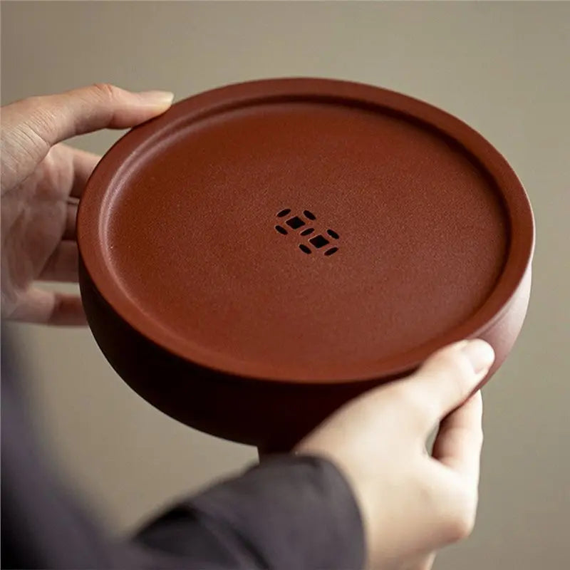A19F-Tea Trays Coasters Dry Soaking Table Ceramics Water Storage Pot Bearing Holder Teaware Base Tea Set Gift