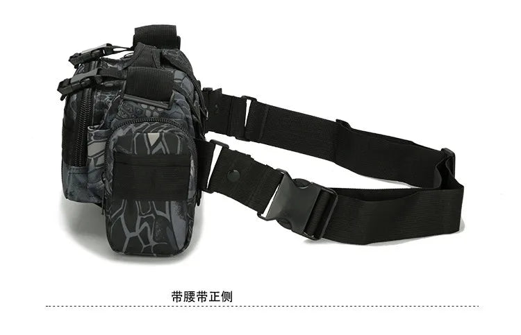 Outdoor Hiking Waist Bag 600D Waterproof Oxford Climbing Shoulder Bags Fishing Camping Hiking Pouch Chest Bag