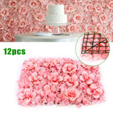 12PCS 60*40cm Blush Roses and Hydrangea Flowers Mat Wall Backdrop Panels Wedding Decorations