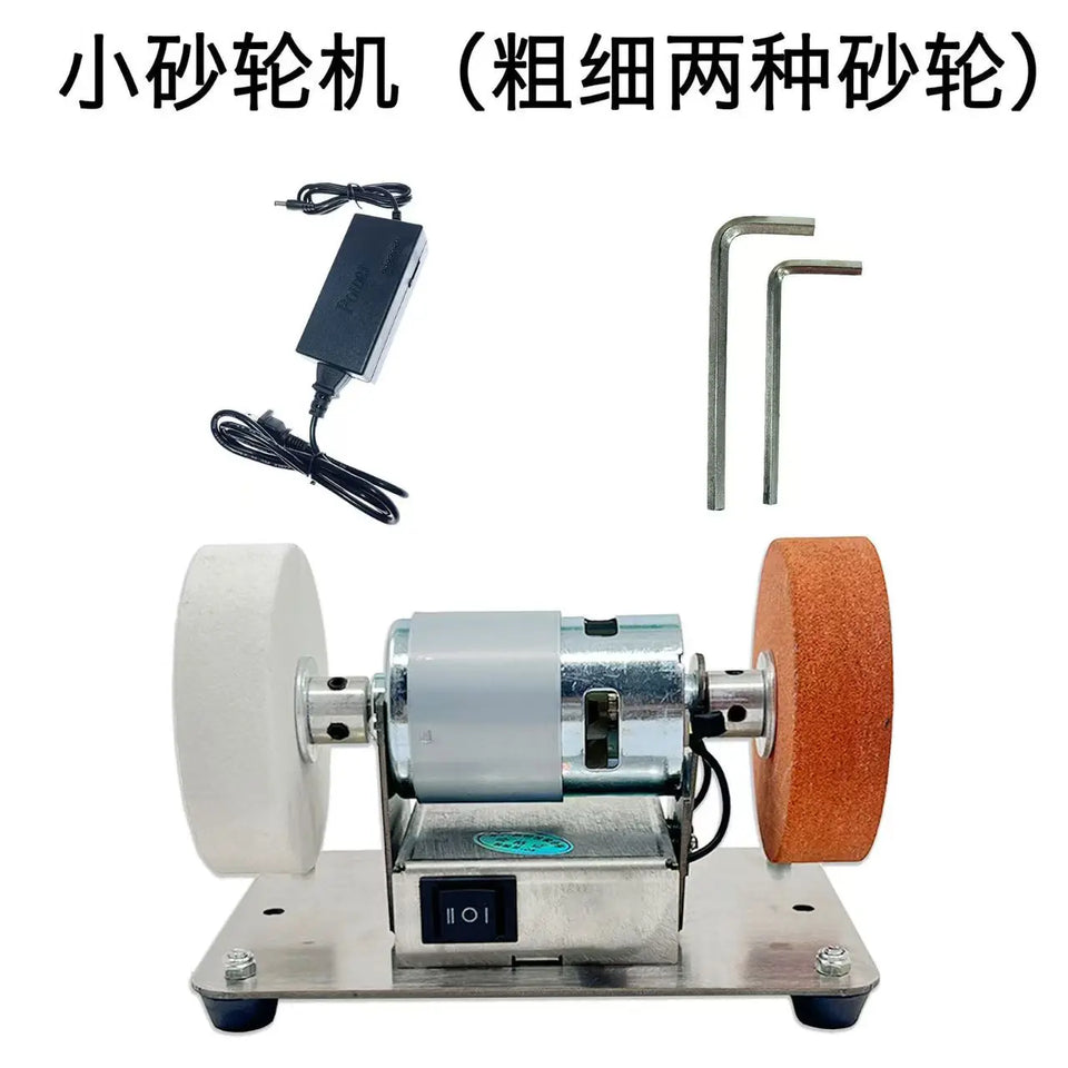 100W Double Grinder Machine Artifact Table Grinder Motor Micro Coarse and Fine Polishing Electric Grinding Wheel Grindig Stone
