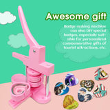 Heart-Shaped Button Maker Machine, DIY Pin Button Maker Press Machine Kit (Pink) Great gift