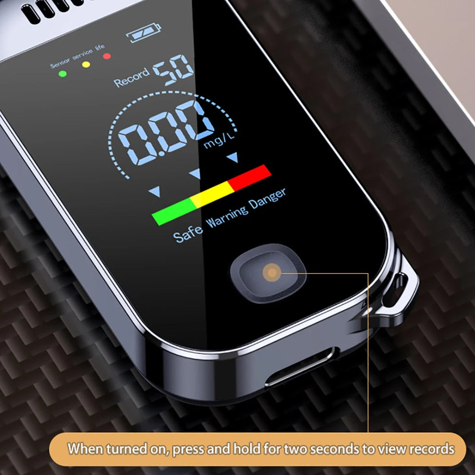 Portable Alcohol Tester Digital Breath Alcohol Tester Professional Breathalyzer With LCD Display USB Rechargeable
