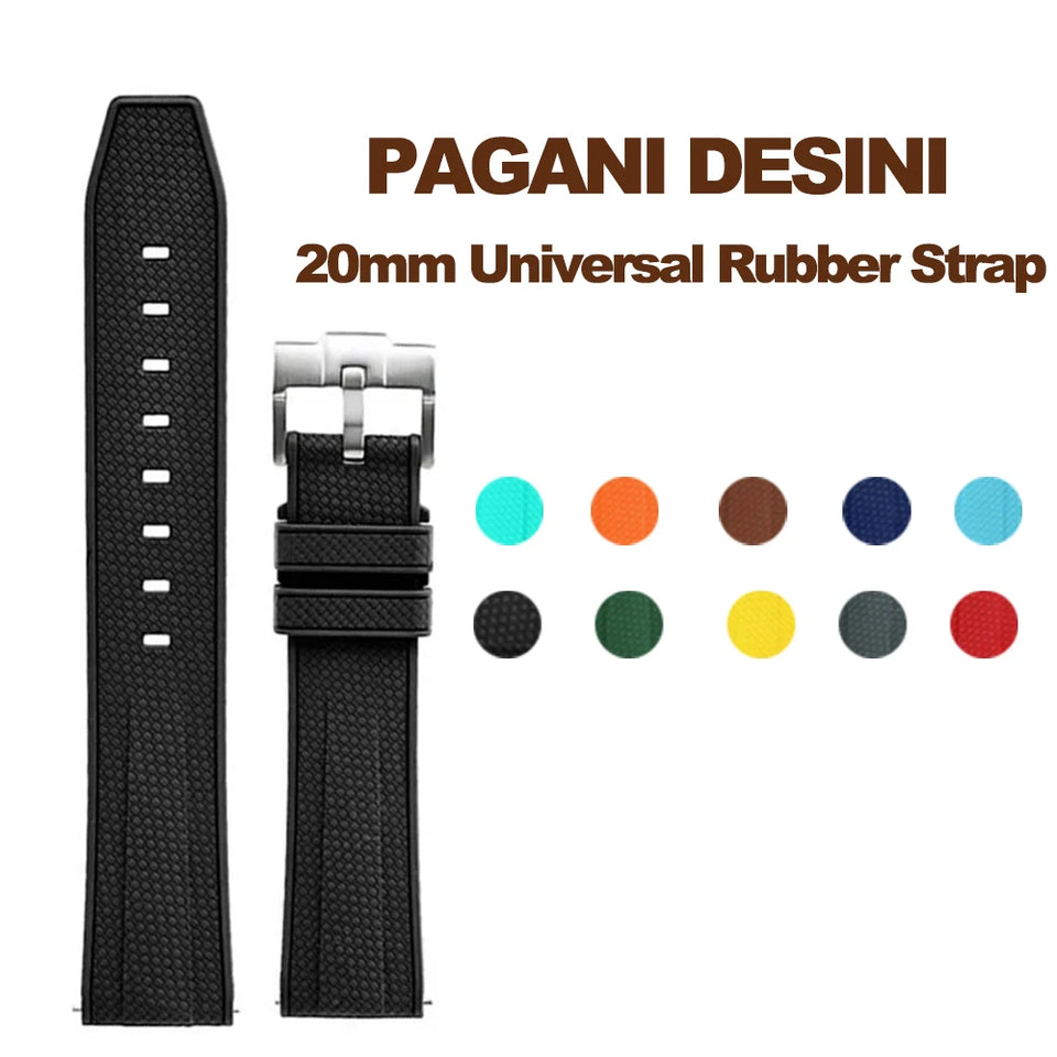 20mm Rubber strap is suitable for PAGANI DESIGN 20mm interface watches, for PD1762 PD1682 PD1717 PD1690