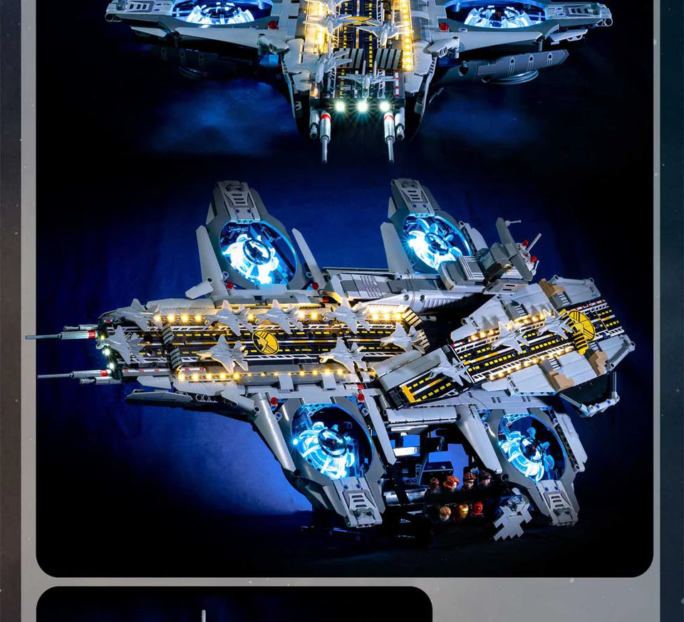 New 3385pcs Technical MOC Idea The SHIELD Helicarrier Building Blocks Bricks Model Assembling Toys for Boys Birthday Gift Set