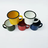 Enamel Coffee Cup Milk Tea Mug Vintage Water Mug With Handle for Tabletop Dorm Home Kitchen Drinkware Housewarming Gifts