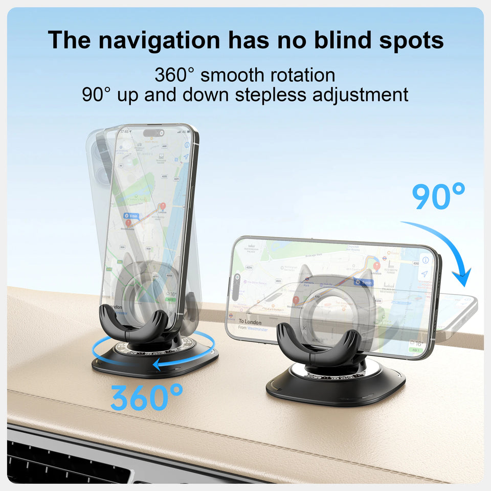 360 Degree Rotating Non-Slip Car Phone Holder Mat Dashboard Cell Phone Stand Compatible with All Smartphones