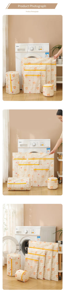 Cartoon Bear Laundry Bag Cute Print Washing Bag For Washing Machine Washroom Organize Dirty Clothes Storage Pouch Laundry Bags